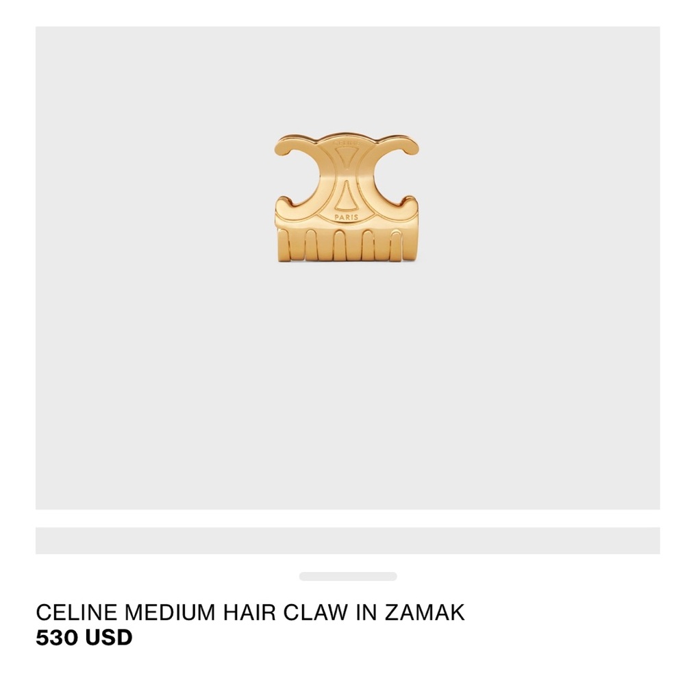 Celine medium claw clip in gold. NWT. Comes with original box, bag, and tag.